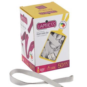 Lamiess Kart Askı İpi M.Maşalı Klipsli Gri  50'Li Lamiess Kart Askı İpi M.Maşalı Klipsli Gri  50'Li
