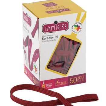 Lamiess Kart Askı İpi M.Maşalı Klipsli Kahverengi 50'Li Lamiess Kart Askı İpi M.Maşalı Klipsli Kahverengi 50'Li