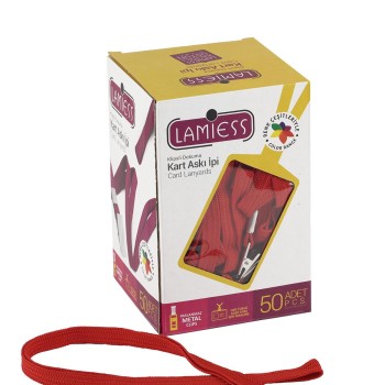 Lamiess Kart Askı İpi M.Maşalı Klipsli Kırmızı 50'Li Lamiess Kart Askı İpi M.Maşalı Klipsli Kırmızı 50'Li