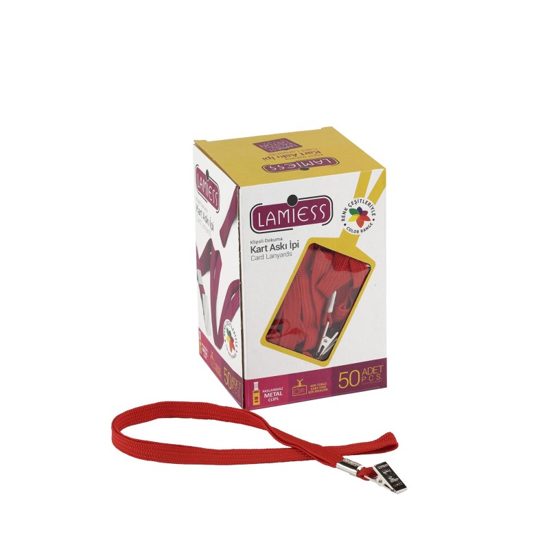 Lamiess Kart Askı İpi M.Maşalı Klipsli Kırmızı 50'Li perpa fiyat Lamiess Kart Askı İpi M.Maşalı Klipsli Kırmızı 50'Li fiyat teklifi al