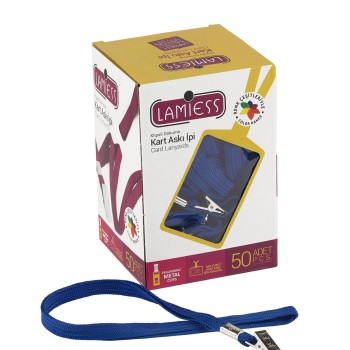 Lamiess Kart Askı İpi M.Maşalı Klipsli Lacivert 50'Li Lamiess Kart Askı İpi M.Maşalı Klipsli Lacivert 50'Li
