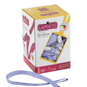 Lamiess Kart Askı İpi M.Maşalı Klipsli Lila 50'Li Lamiess Kart Askı İpi M.Maşalı Klipsli Lila 50'Li
