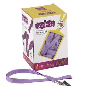 Lamiess Kart Askı İpi M.Maşalı Klipsli Mor 50'Li Lamiess Kart Askı İpi M.Maşalı Klipsli Mor 50'Li