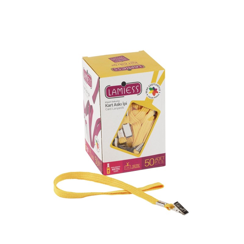 Lamiess Kart Askı İpi M.Maşalı Klipsli Sarı 50'Li perpa fiyat Lamiess Kart Askı İpi M.Maşalı Klipsli Sarı 50'Li fiyat teklifi al