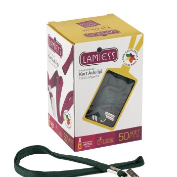 Lamiess Kart Askı İpi M.Maşalı Klipsli Yeşil 50'Li Lamiess Kart Askı İpi M.Maşalı Klipsli Yeşil 50'Li
