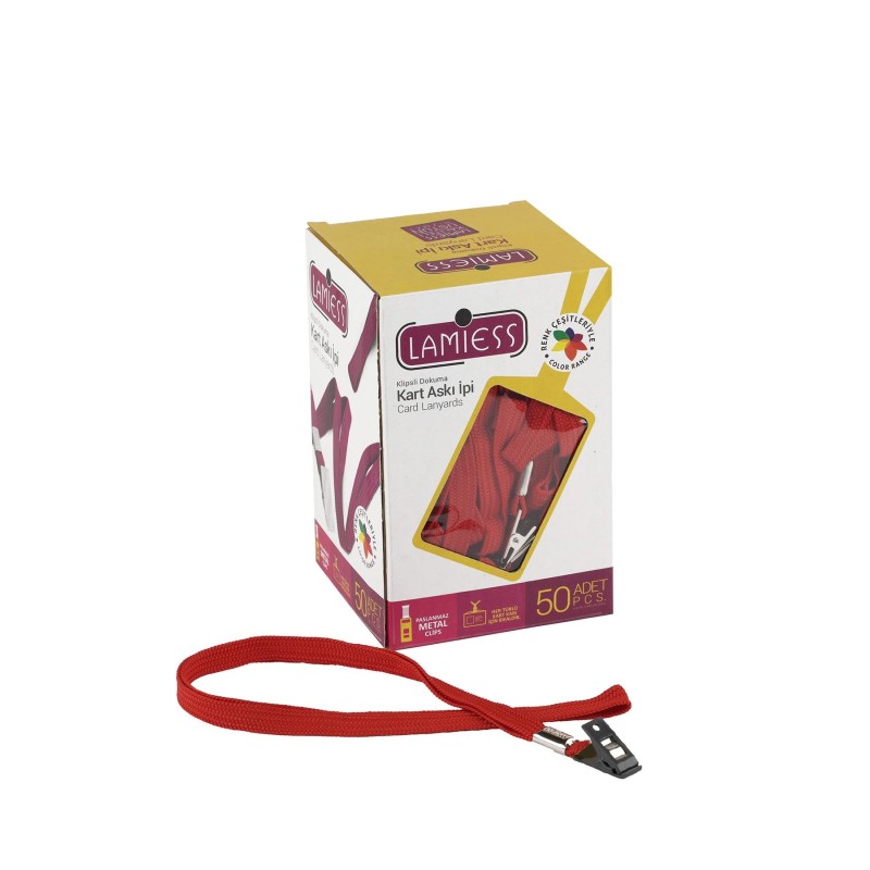 Lamiess Kart Askı İpi Plastik Klipsli Kırmızı 50'Li perpa fiyat Lamiess Kart Askı İpi Plastik Klipsli Kırmızı 50'Li fiyat teklifi al