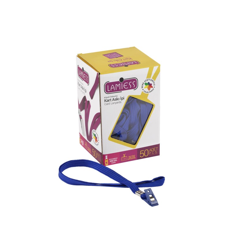 Lamiess Kart Askı İpi Plastik Klipsli Lacivert 50'Li perpa fiyat Lamiess Kart Askı İpi Plastik Klipsli Lacivert 50'Li fiyat teklifi al
