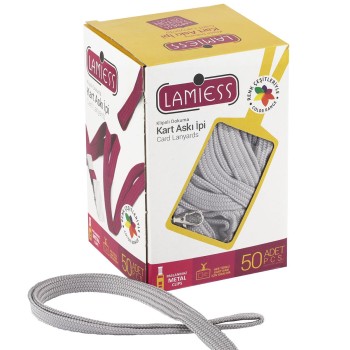 Lamiess Kart Askı İpi Paris Kancalı Gri 50'Li Lamiess Kart Askı İpi Paris Kancalı Gri 50'Li