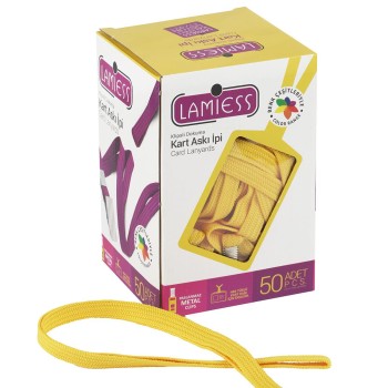 Lamiess Kart Askı İpi Paris Kancalı Sarı 50'Li Lamiess Kart Askı İpi Paris Kancalı Sarı 50'Li