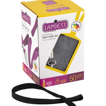 Lamiess Kart Askı İpi Paris Kancalı Siyah  50'Li Lamiess Kart Askı İpi Paris Kancalı Siyah  50'Li