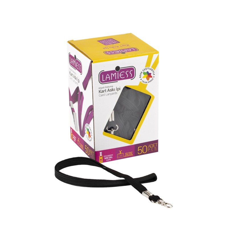 Lamiess Kart Askı İpi Paris Kancalı Siyah  50'Li perpa fiyat Lamiess Kart Askı İpi Paris Kancalı Siyah  50'Li fiyat teklifi al