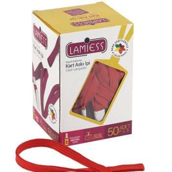 Lamiess Kart Askı İpi Plastik Kancalı Kırmızı  50'Li Lamiess Kart Askı İpi Plastik Kancalı Kırmızı  50'Li
