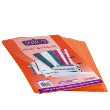 Lamiess  A-4 160 Mıc.Şeffaf Cilt Kapağı Şeffaf Turuncu 100 'Lü