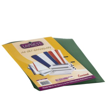 Lamiess  A-4 160 Mıc.Şeffaf Cilt Kapağı Şeffaf Yeşil 100 'Lü