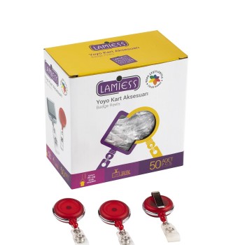 Lamiess Lms 378 Çelik Bordürlü Yuvarlak Yoyo Şeffaf Kırmızı  50'Li Lamiess Lms 378 Çelik Bordürlü Yuvarlak Yoyo Şeffaf Kırmızı  50'Li