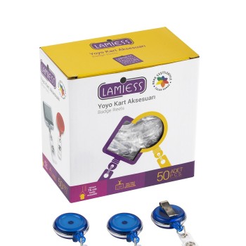 Lamiess Lms 378 Çelik Bordürlü Yuvarlak Yoyo Şeffaf Mavi  50'Li Lamiess Lms 378 Çelik Bordürlü Yuvarlak Yoyo Şeffaf Mavi  50'Li