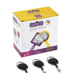 Lamiess Lms 154 Çelik Bordürlü Oval Yoyo Şeffaf Siyah  50'Li