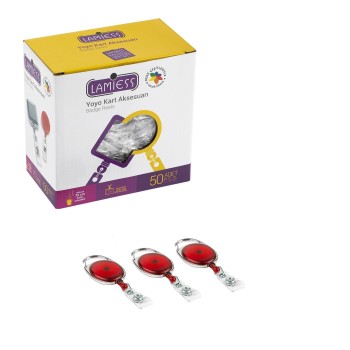 Lamiess Lms 154 Çelik Bordürlü Oval Yoyo Şeffaf Kırmızı  50'Li Lamiess Lms 154 Çelik Bordürlü Oval Yoyo Şeffaf Kırmızı  50'Li