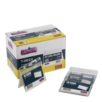 Lamiess  T-081 H Yatay Pvc İkili Kart Poşeti 100'Lü Lamiess  T-081 H Yatay Pvc İkili Kart Poşeti 100'Lü