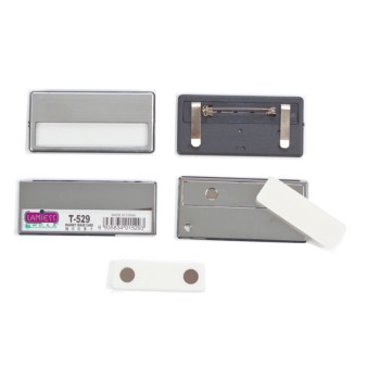 Lamiess  T-528S Gümüş Mıknatıslı Yaka İsimliği 25'Li Lamiess  T-528S Gümüş Mıknatıslı Yaka İsimliği 25'Li