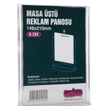 Lamiess K-234 Masaüstü Reklam Panosu Dikey 3 'Lü Lamiess K-234 Masaüstü Reklam Panosu Dikey 3 'Lü
