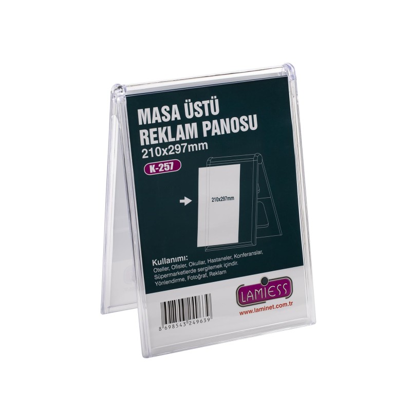 Lamiess K-257 Masaüstü Reklam Panosu Dikey 3 'Lü perpa fiyat Lamiess K-257 Masaüstü Reklam Panosu Dikey 3 'Lü fiyat teklifi al