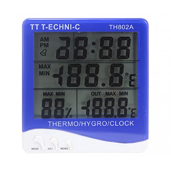 TERMOMETRE TH-802A ODA TİPİ EKRANLI SICAKLIK-NEM ÖLÇER