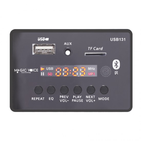 MAGİCVOİCE MV-131USB  USB/SD/MIC/AUX/BLUETOOTH KUMANDALI EKRANLI OTO TEYP ÇEVİRİCİ DİJİTAL PLAYER BOARD