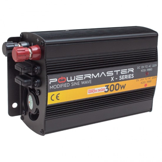 POWERMASTER PWR300-12 TEK DIGITAL EKRAN 12 VOLT 300 WATT MODIFIED SINUS WAVE İNVERTER