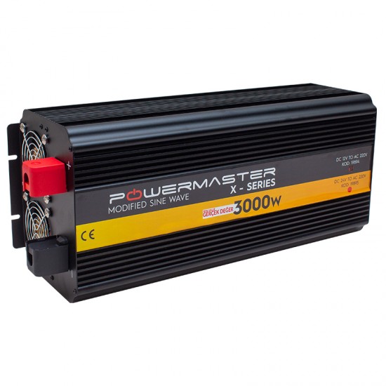 POWERMASTER PWR3000-12 ÇİFT DIGITAL EKRAN 12 VOLT 3000 WATT MODIFIED SINUS WAVE İNVERTER