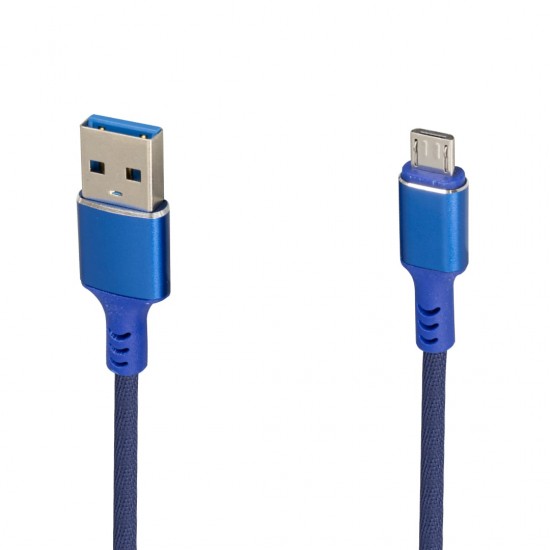 WEKO WK-22023 USB TO MICRO USB ÖRGÜLÜ LACİVERT ŞARJ KABLOSU (NO:14)