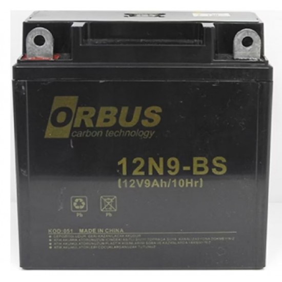 ORBUS 12N9-BS 12 V 9 AH ASİT İÇİNDE KARBON MOTOSİKLET AKÜSÜ