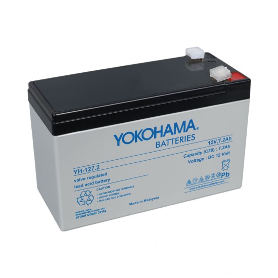 YOKOHAMA YH-127.2 12 VOLT - 7.2 AMPER UPSLER İÇİN KURU AKÜ (150 X 65 X 90 MM)