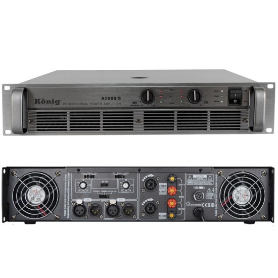 KÖNİG A-2000/S 4 OHM 2X980 WATT 2 KANAL POWER AMPLIFIER