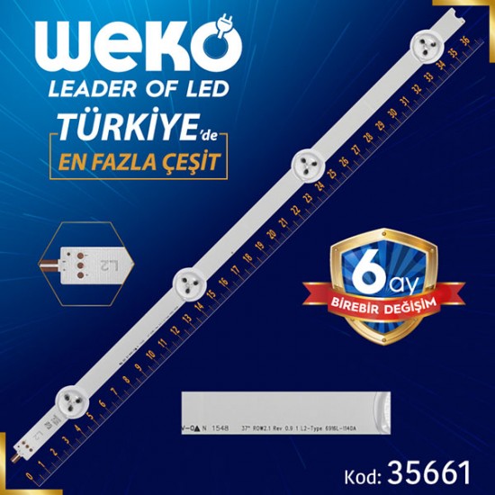 37 ROW2.1 REV 0.9 1 L2-TYPE 6916L-1140A - 36.8 CM 4 LEDLİ - (WK-1140)