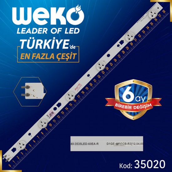 39-3535LED-60EA-R - D1GE-390SCB-R1 - 38.4 CM 6 LEDLİ (WK-805)