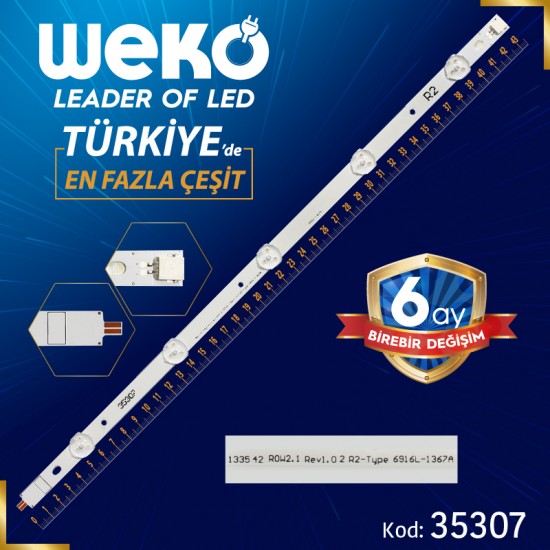 42 ROW2.1 REV1.0 2 R2-TYPE 6916L-1367A - 43.5 CM 5 LEDLİ - (WK-371)