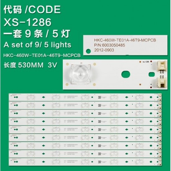 WKSET-5752 35222X9 HKC-460W-TE01A-46T9-MCPCB HKC:6050060005  9 ADET LED BAR