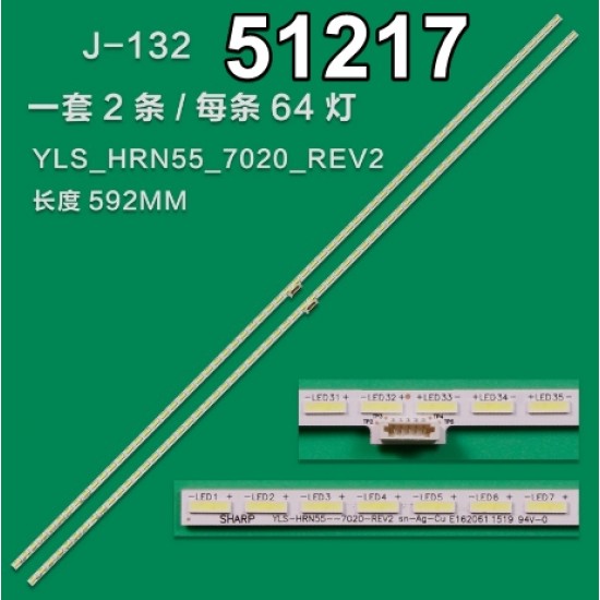 WKSET-6217 36216X2 SHARP YLS_HRN55_7020_REV2  2 ADET LED BAR