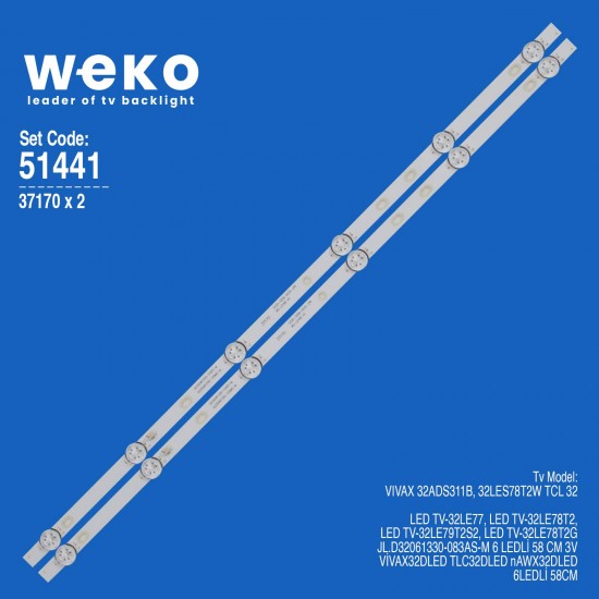 WKSET-6441 37170X2 JL.D32061330-083AS-M  2 ADET LED BAR (3V6LED58CM)