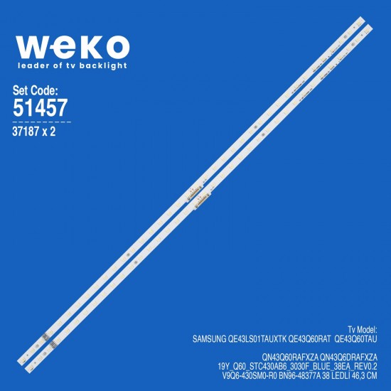 WKSET-6457 37187X2 19Y_Q60_STC430AB6_3030F_BLUE_38EA_REV0.2  2 ADET LED BAR (38LED)