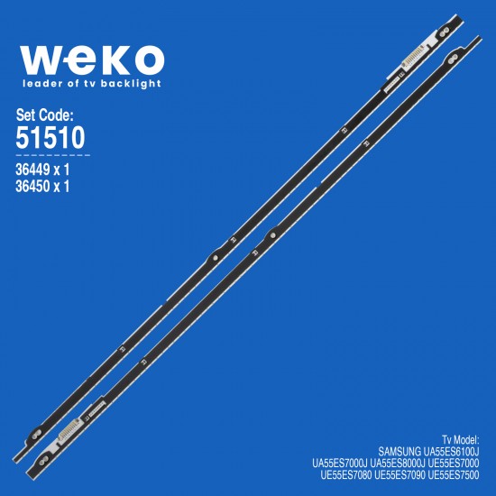 WKSET-6510 36449X1 36450X1 55SNB 3D-7032LED-MCPCB-L V1LE-550SMA-R3 2 ADET LED BAR (80LED)