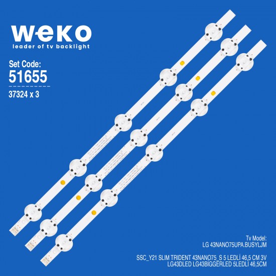 WKSET-6655 37324X3 SSC_Y21 SLIM TRIDENT 43NANO75_S  3 ADET LED BAR