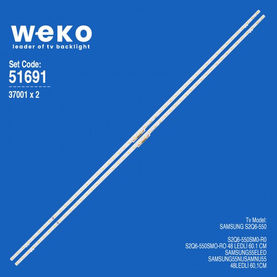 WKSET-6691 37001X2 S2Q6-550SM0-R0  2 ADET LED BAR TWO COLOR (İKİ RENK) (48LED)