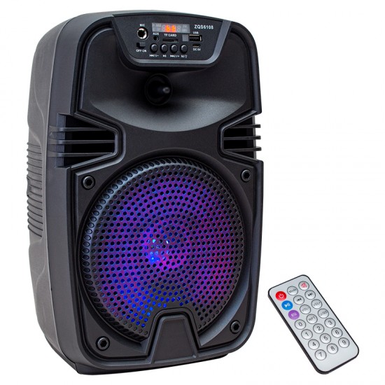 MAGICVOICE ZQS-6108 10 WATT 16 CM USB/SD/FM/BLUETOOTH DESTEKLİ MİKROFON GİRİŞLİ TAŞINABİLİR HOPARLÖR