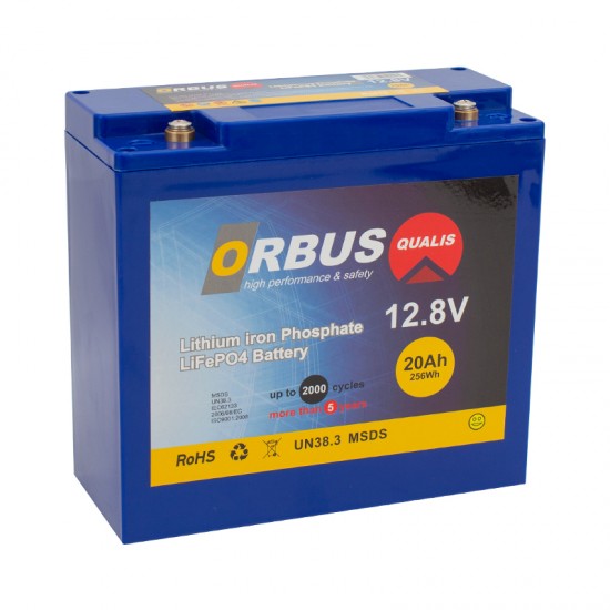 ORBUS LIT-12-20  12.8 VOLT 20 AMPER LİTYUM LİFEPO4 AKÜ