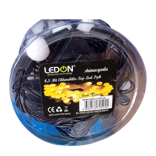 LEDON LD-0013G ANİMASYONLU 4.5 METRE EKLENEBİLİR GÜNIŞIĞI TOP YILBAŞI LED IŞIK