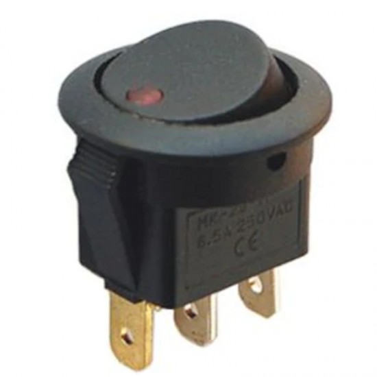 IC-132 YUVARLAK NOKTA IŞIKLI ON-OFF 3 PIN 220 VOLT ANAHTAR