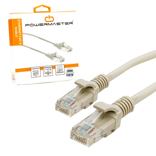 KABLO.CAT5 30 METRE GRİ POŞETLİ S-LINK SL-CAT30