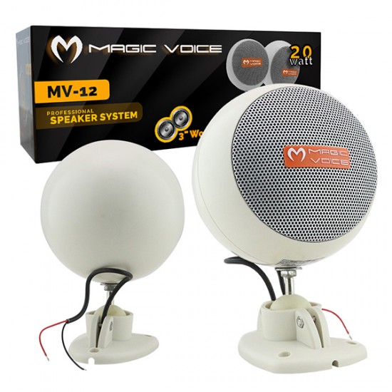 MAGICVOICE MV-12 7.5 CM 20 WATT BEYAZ SÜTUN SARKIK HOPARLÖR 2Lİ TAKIM